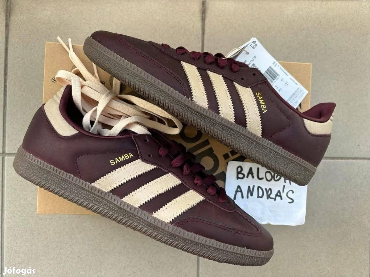 Új Adidas Samba OG Maroon Crystal sand 42Eu-cipő!