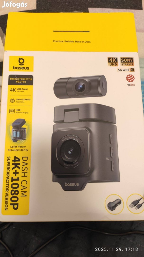 Új Akciós Baseus vd1 pro 4K menetrögzítő dashcam kamera