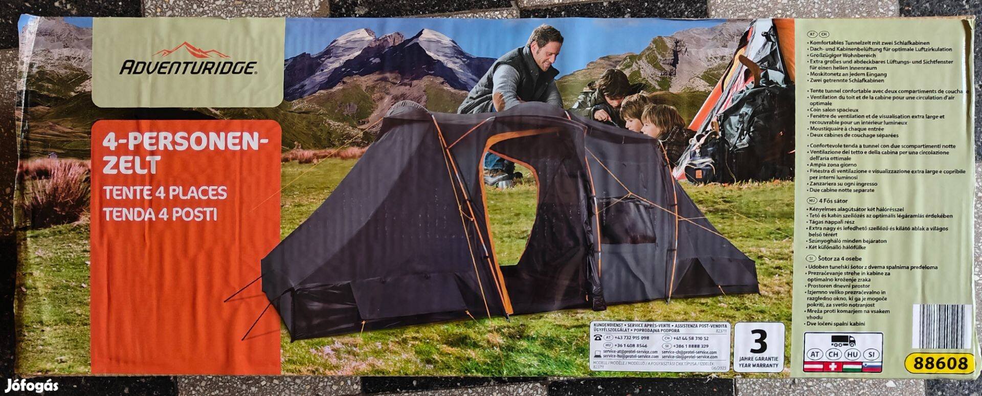 Uj Aldi Adventuridge Négyszemélyes Sátor 3 év garival 4 személy