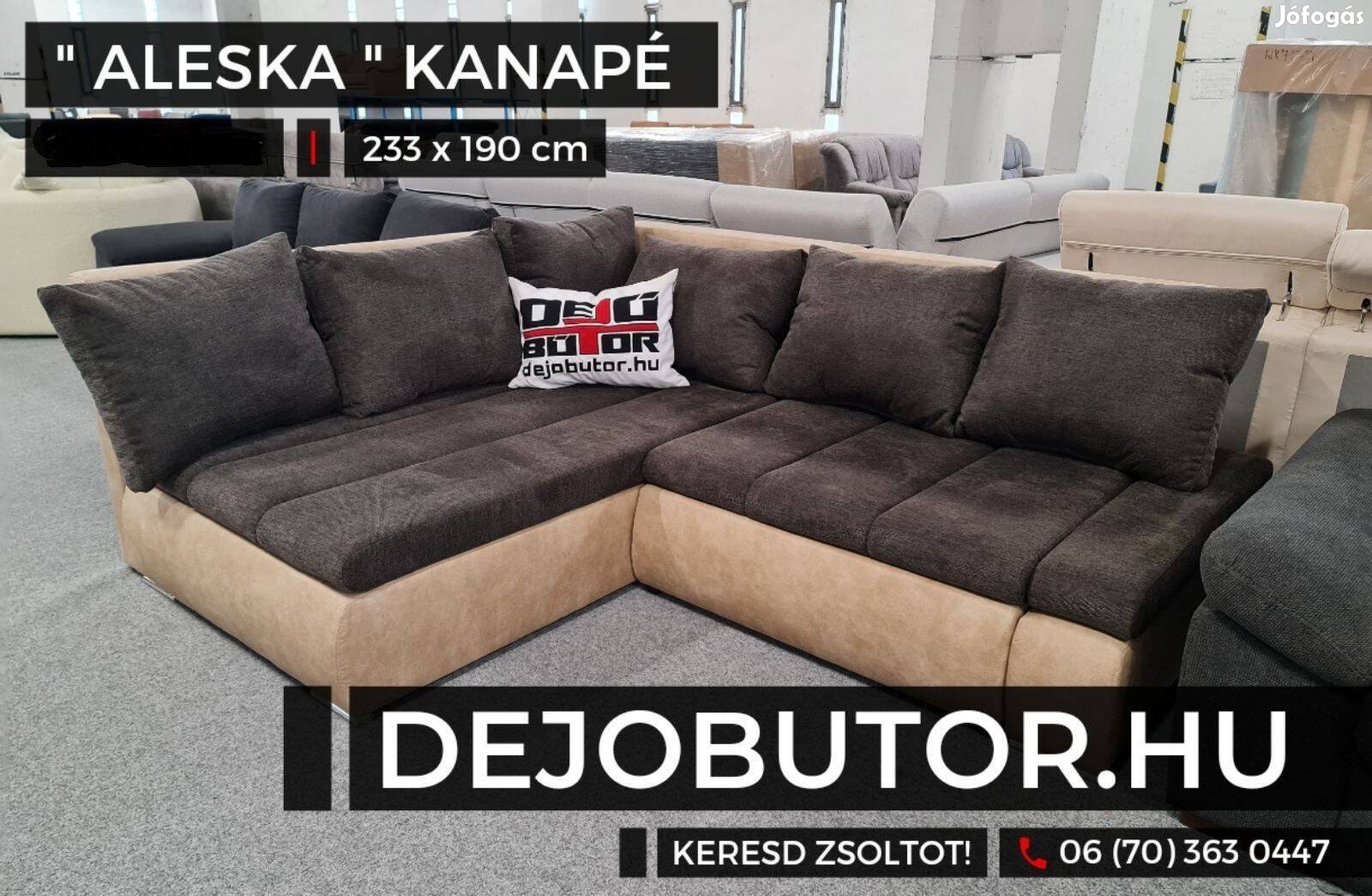 Új Aleska sarok kanapé ülőgarnitúra 233x190 cm ágyazható