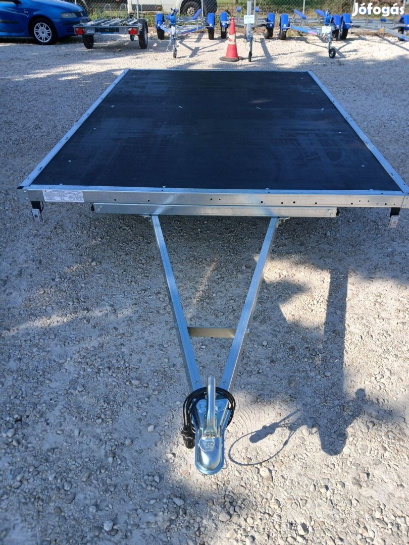 Új Alfa-B 23020AP.130 Fékezett alsókerekes síkplatós 304x200cm 1300kg
