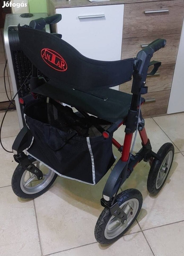 Új Antar At 51031 rollátor, alumínium, összecsukható, piros szín