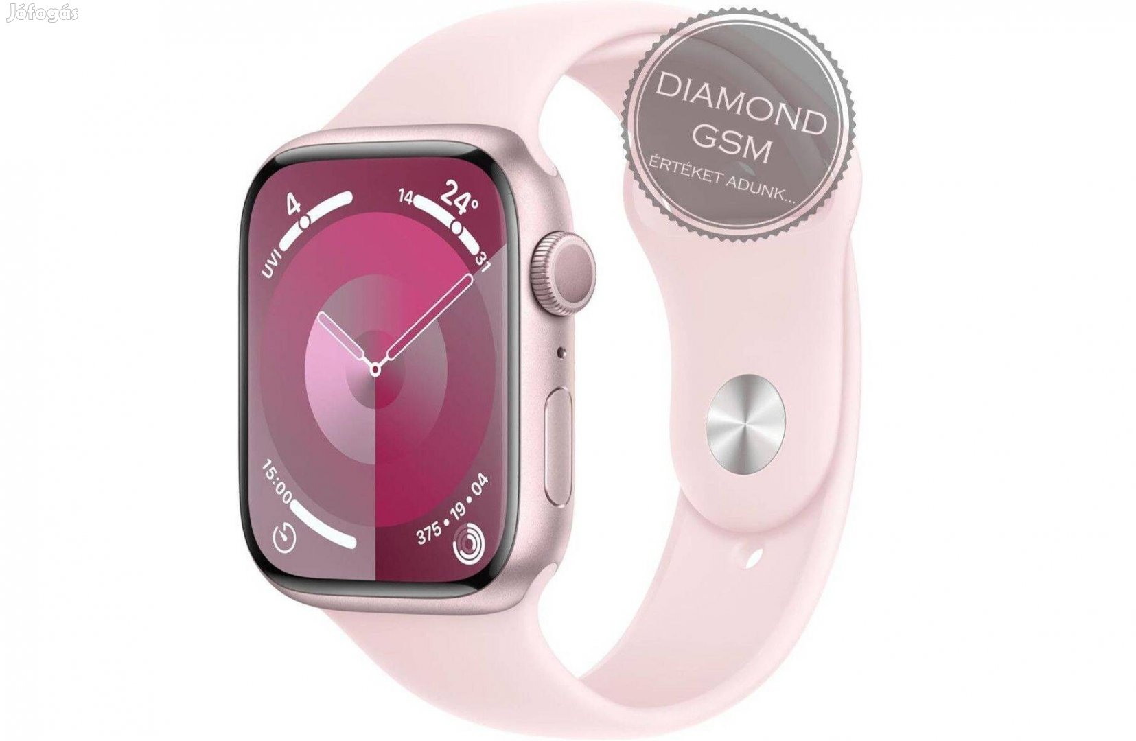 Új Apple Watch Series 9 41mm Pink Alumíniumtok, Light Pink Sportszíj