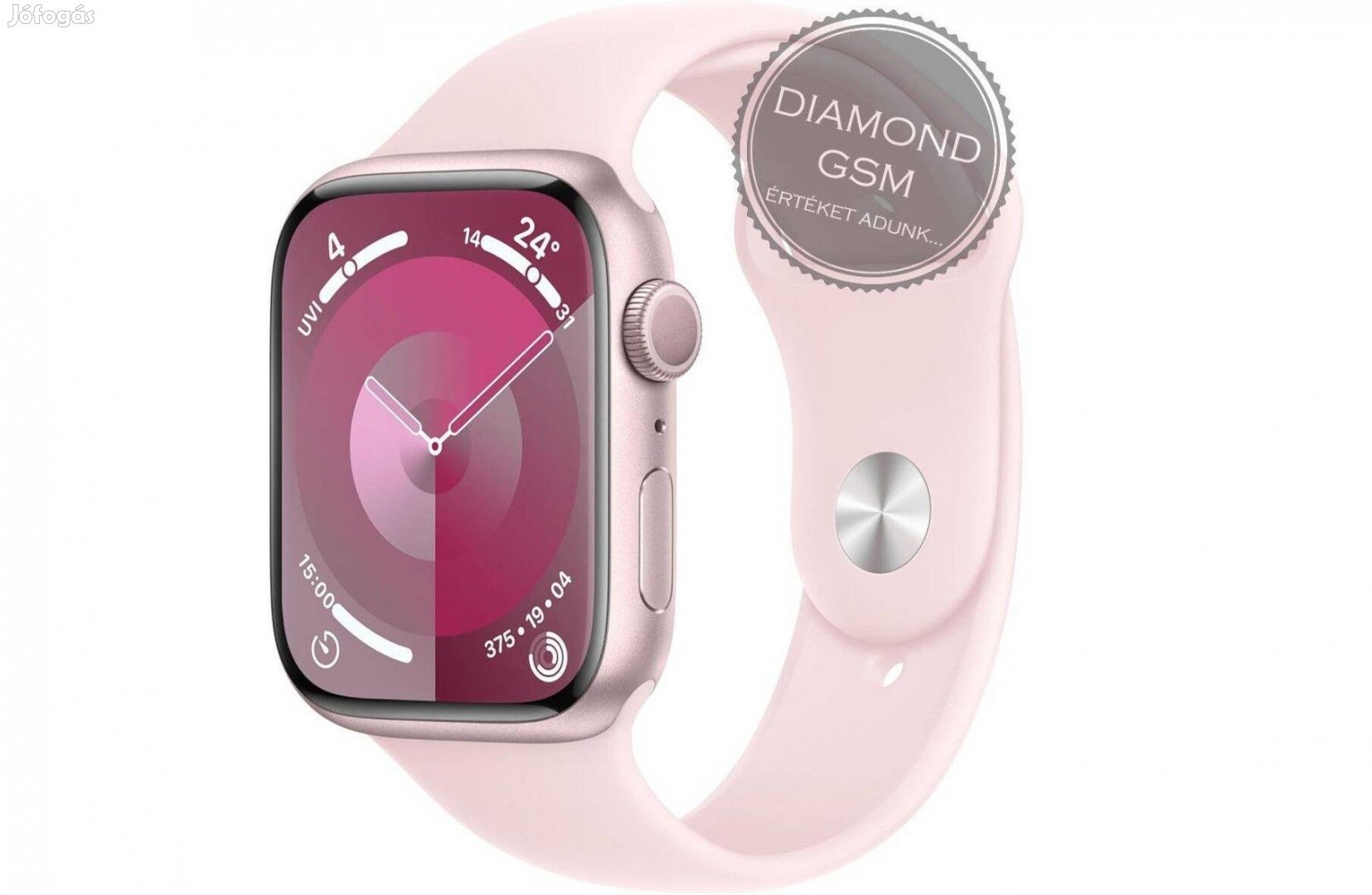 Új Apple Watch Series 9 41mm Pink Alumíniumtok, Light Pink Sportszíj