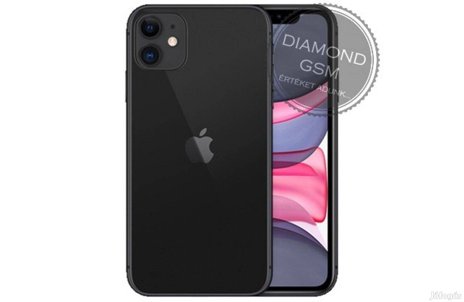 Új Apple iphone 11 128 GB, Fekete színben, gyári