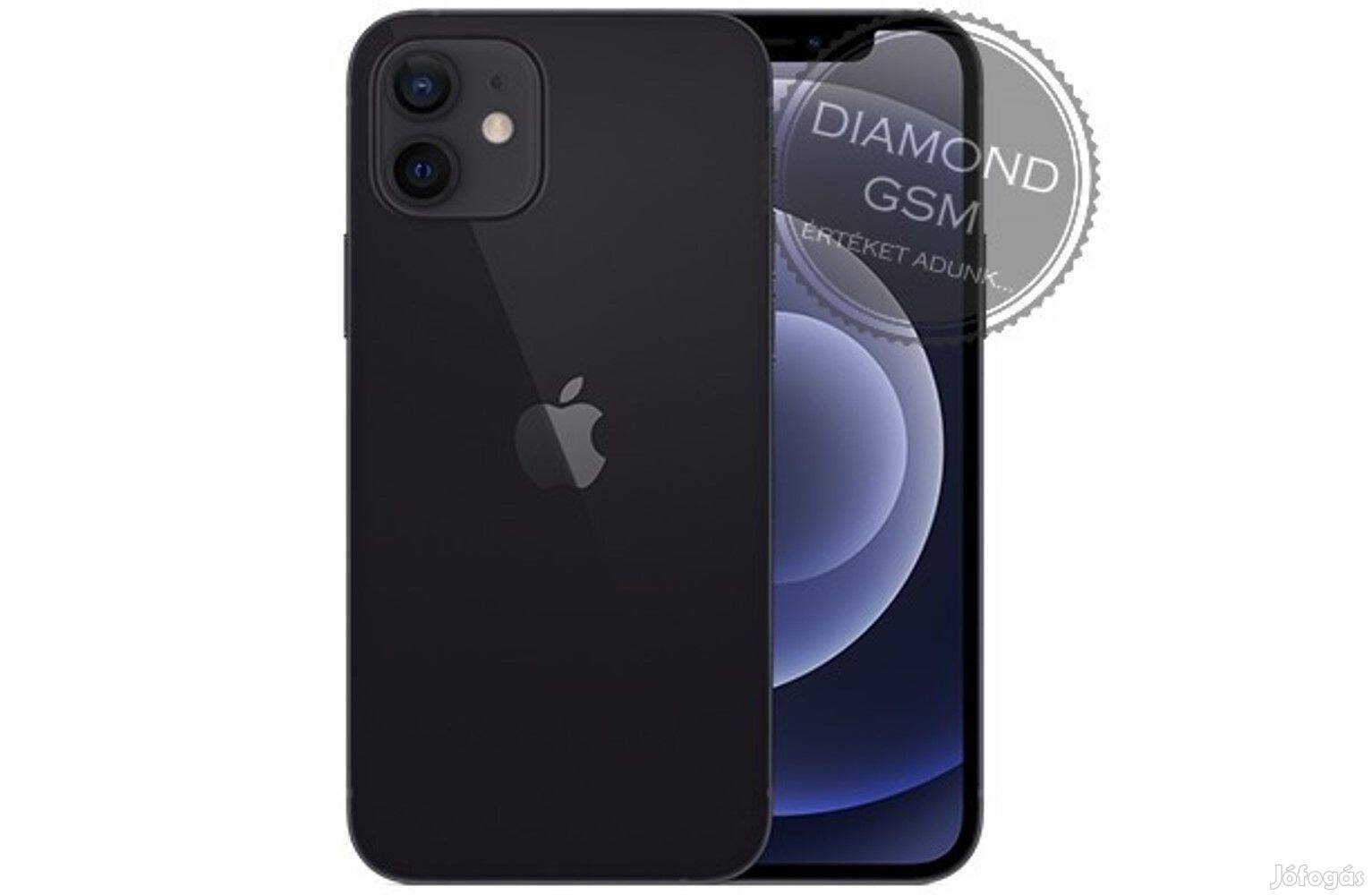 Új Apple iphone 12 64 GB, Fekete színben, gyári