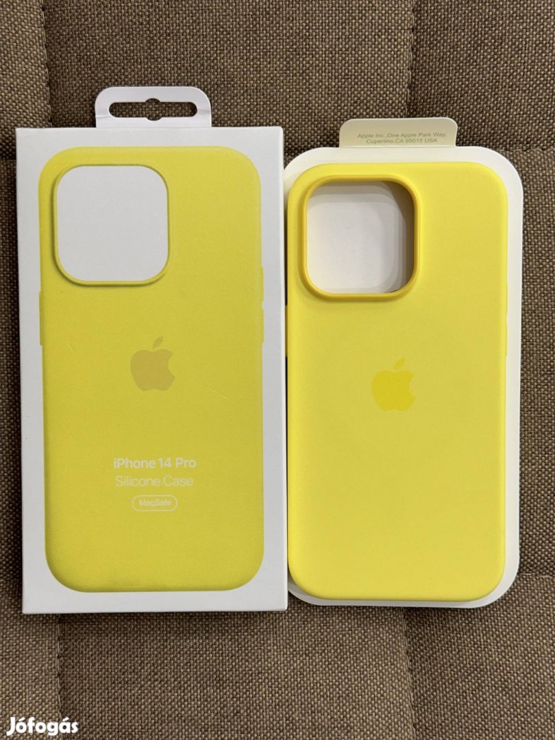 Új Apple iphone 14 Pro magsafe szilikontok szilikon tok sárga 