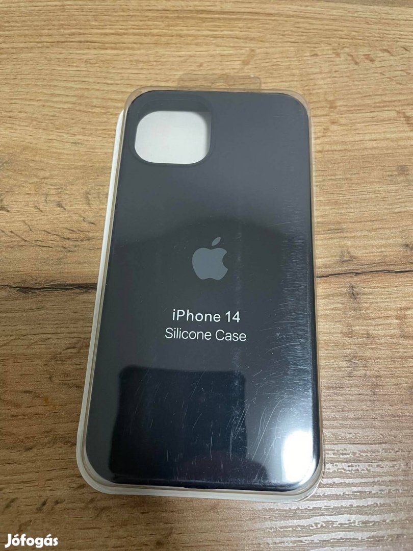 Új Apple iphone 14 prémium fekete szilikon logo tok