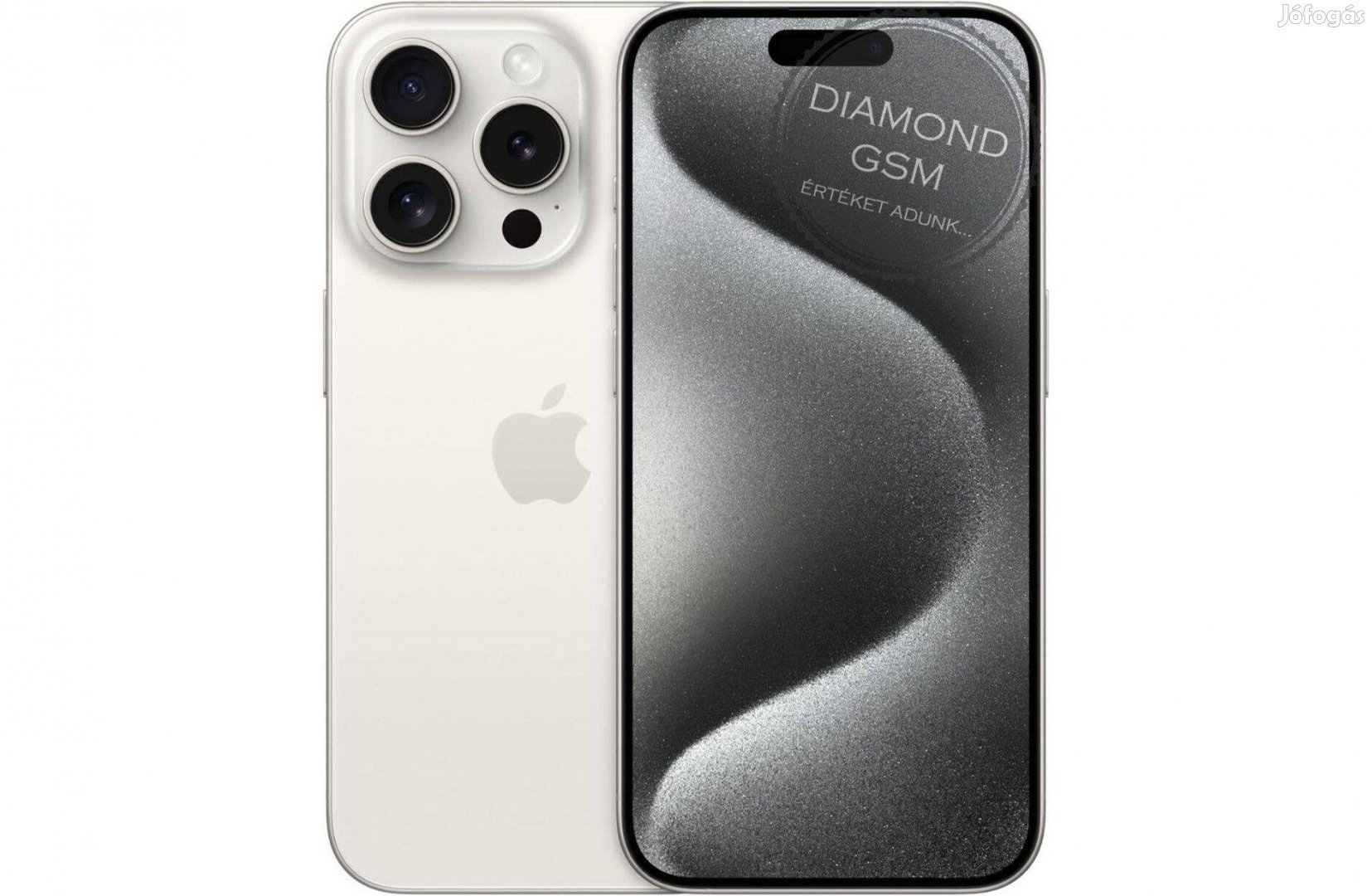 Új Apple iphone 15 Pro 256 GB, Fehér Titán színben, gyári