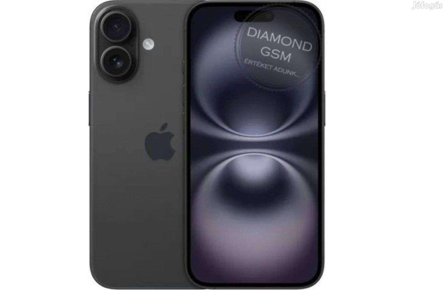 Új Apple iphone 16 128 GB, Fekete színben, gyári