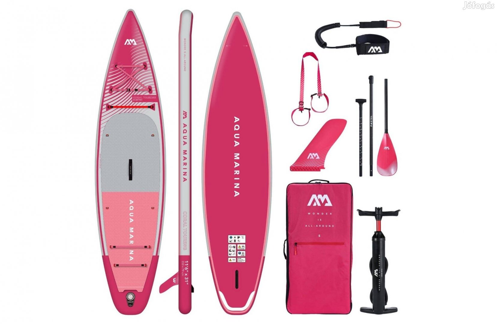 Új Aquamarina Coral Touring (Raspberry) SUP szörfdeszka felfújható