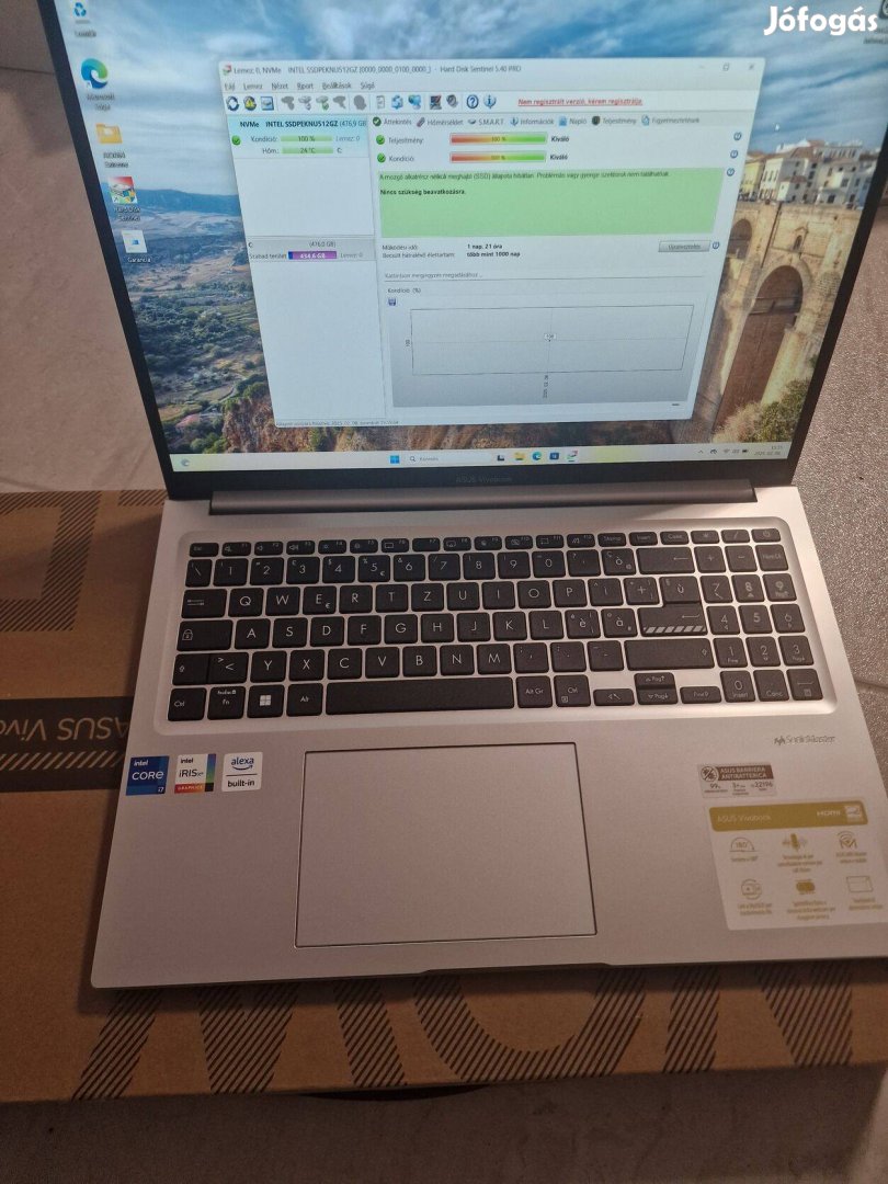 Új Asus Vivobook 16 /i7-1255U/16 GB RAM/512 GB SSD/FHD+/IPS/16"/Gari/