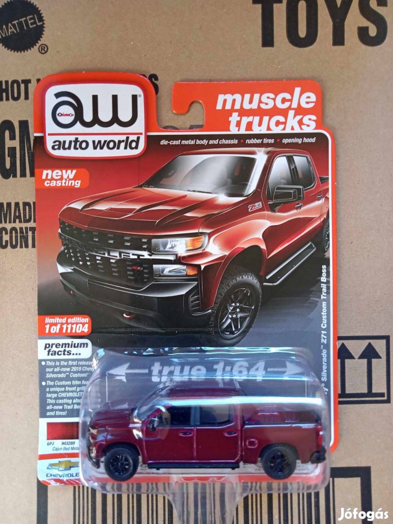 Új Autoworld Chevrolet Silverado 2019 1:64 modell