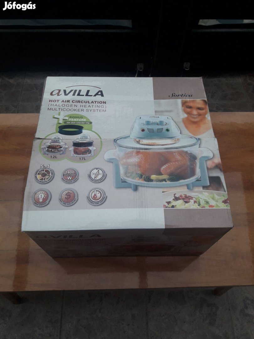 Új Avilla Sortica airfryer, forrólevegős fritőz, sütő