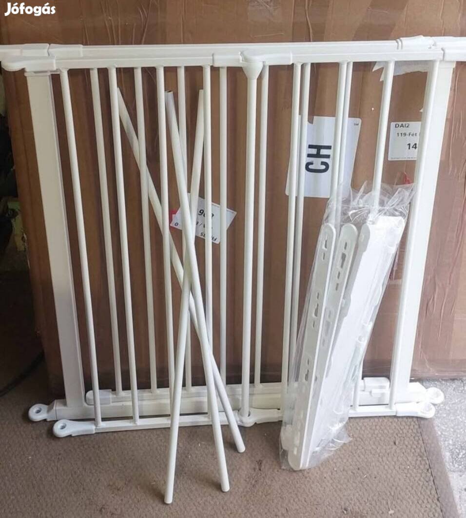Új Babydan M biztonsagi rács, gyerekrács 90-140 cm, fehér
