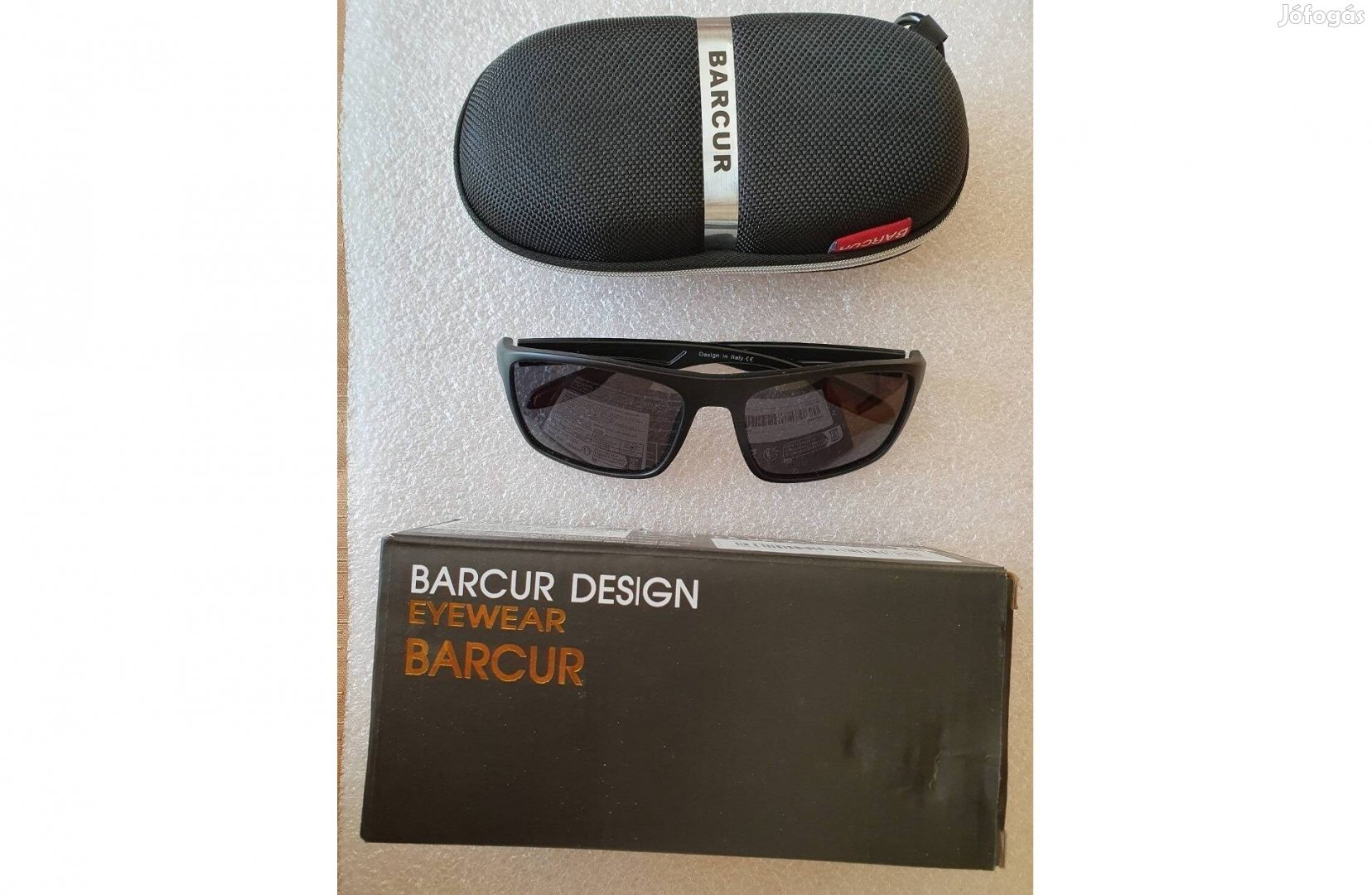 Új Barcur unisex polarizált napszemüveg fekete/piros