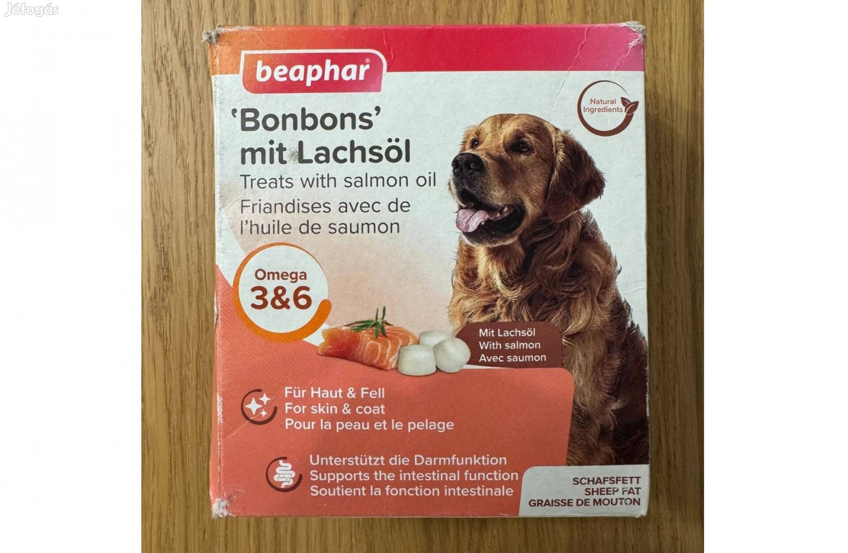 Új Beaphar Lazacolajos Bonbon 245g Kutya Omega 3 6 Jutalomfalat