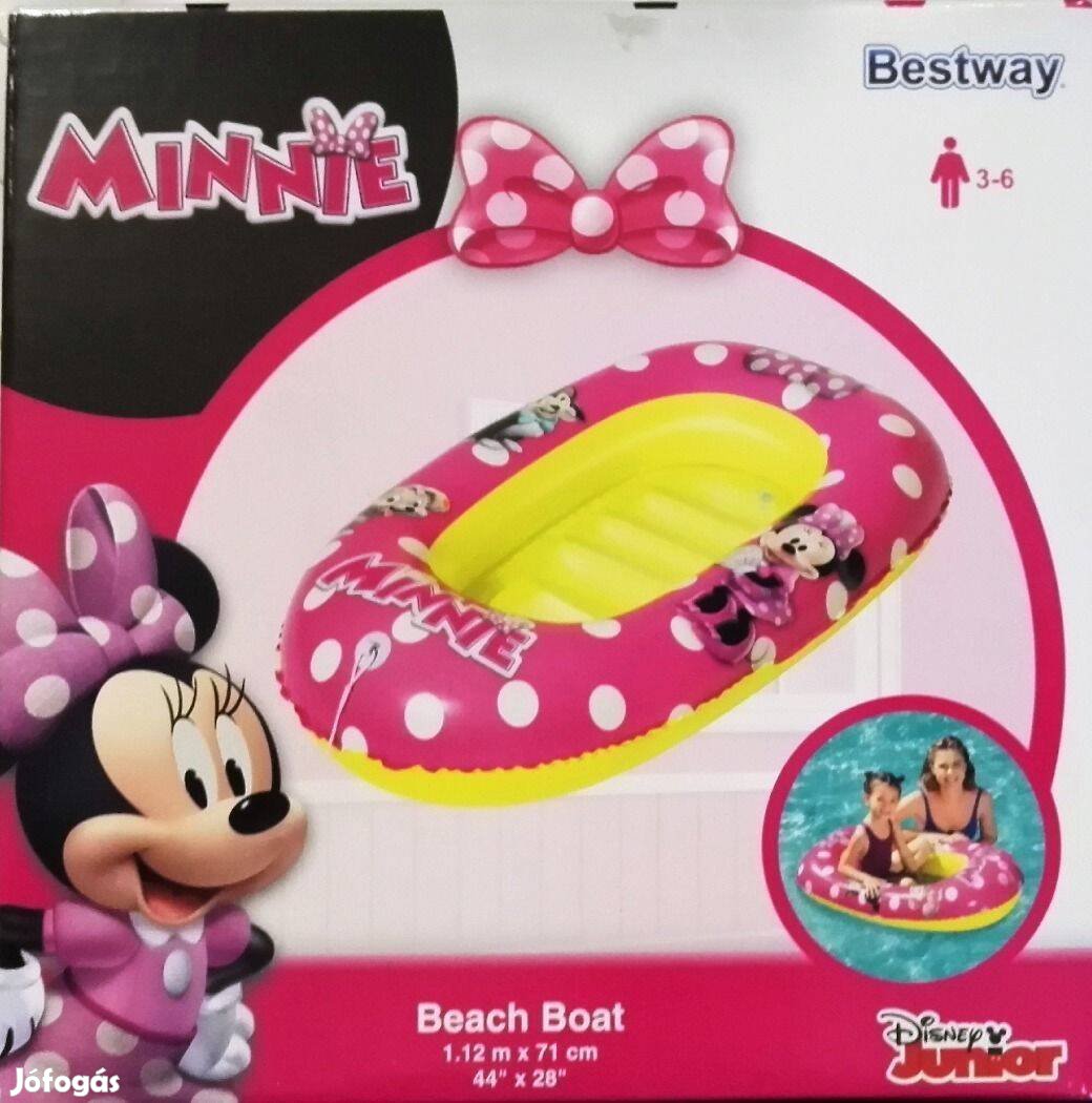 Új Bestway Disney Minnie babacsónak 112x71cm felfújható baba csónak