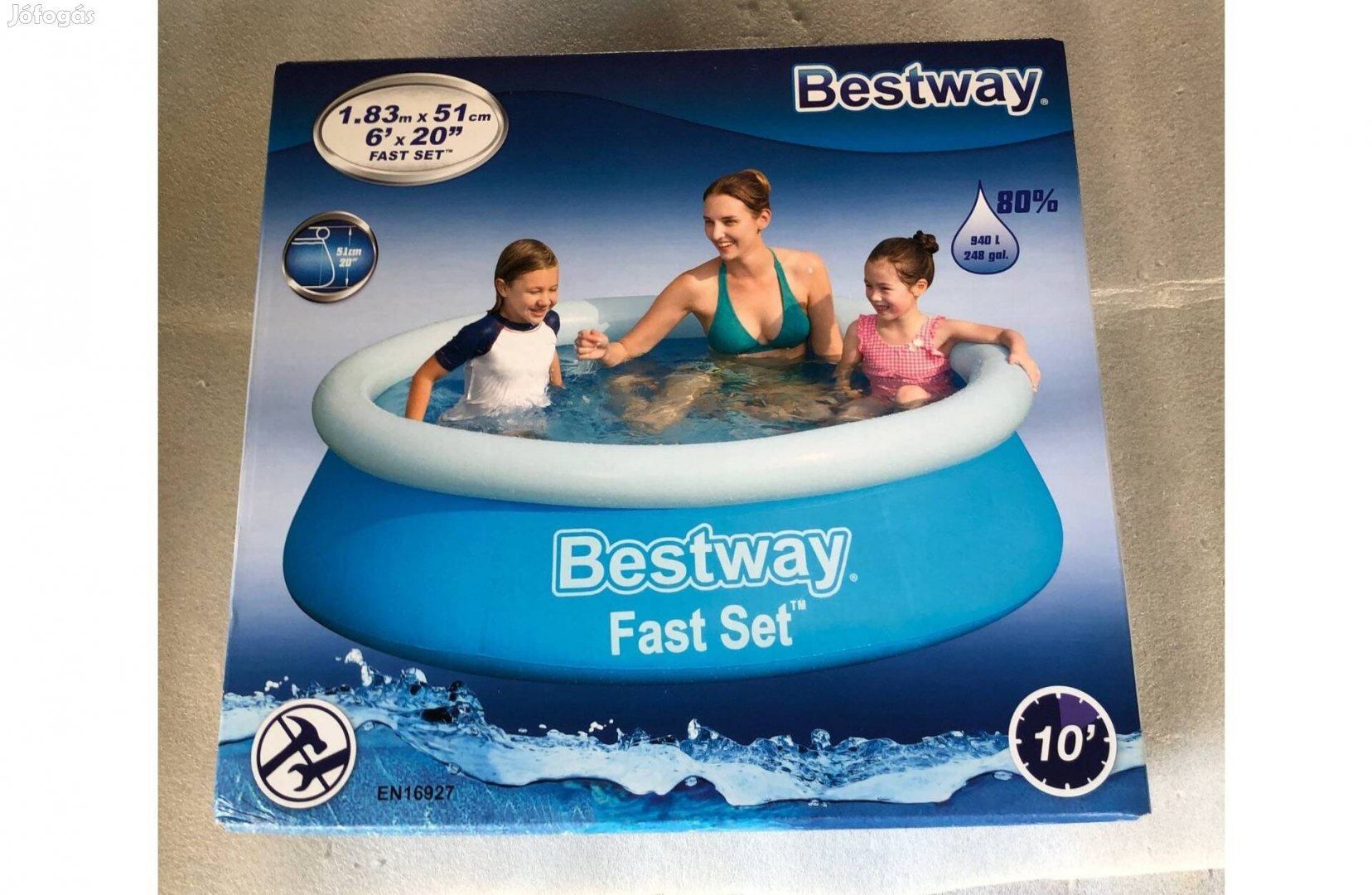 Új Bestway Fast Set Felfújható puhafalú medence 183 x 51 cm