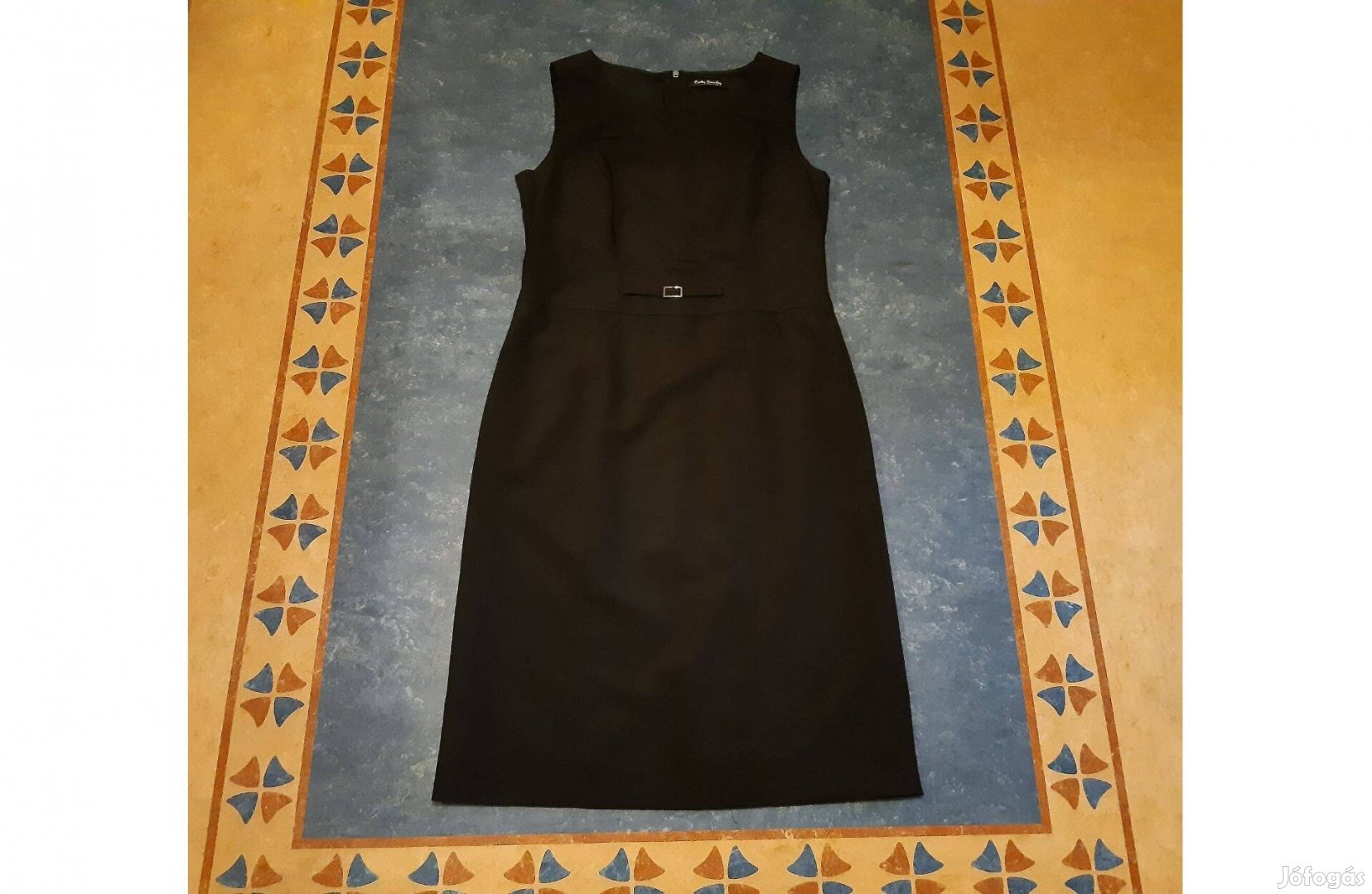 Új Betty Barclay csinos fekete puha PE-gyapjú hosszú ruha 36 38 mell46