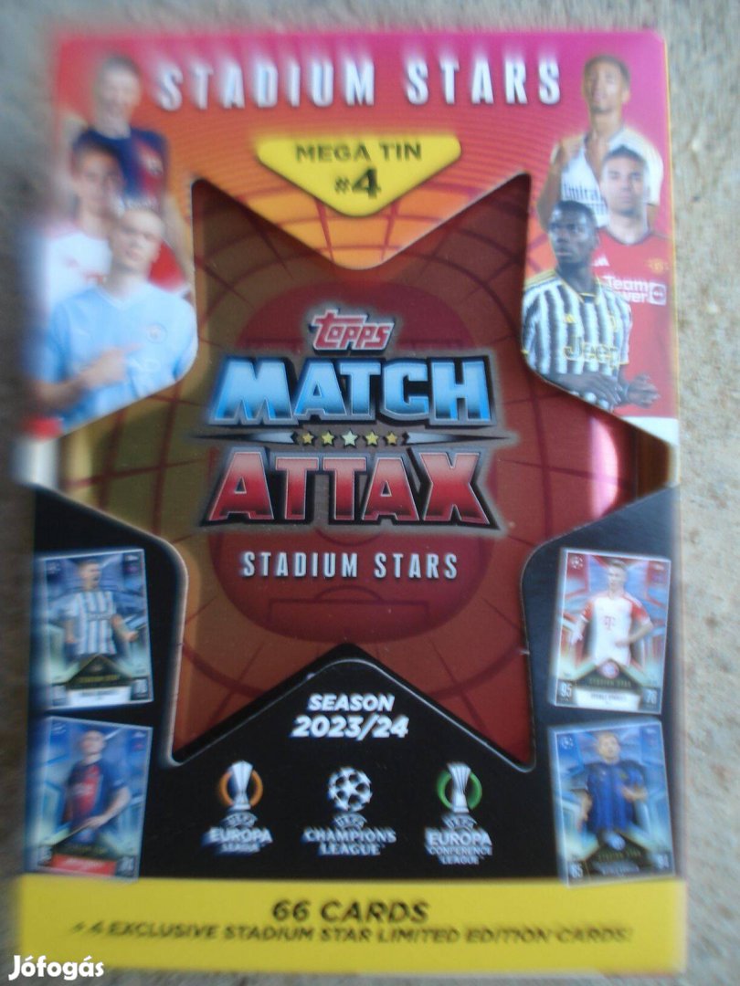 Új Bontatlan Topps Match Attax 2023-24 Focis Kártyák Fémdobozban