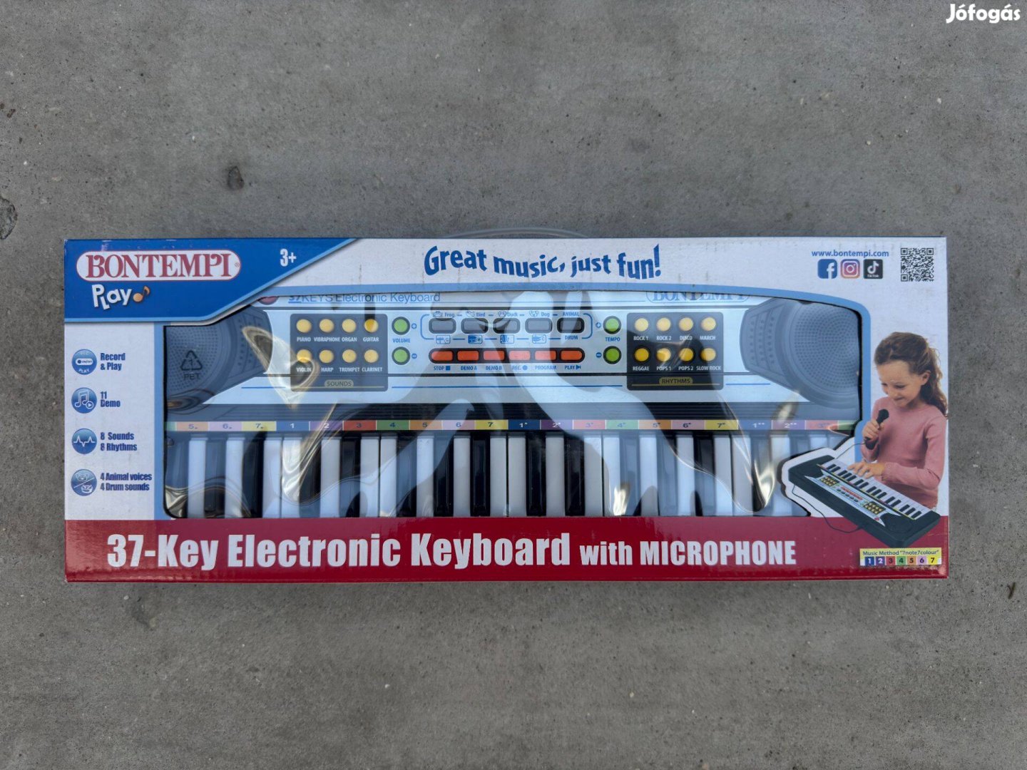 Új Bontempi 123730 Szintetizátor 37 Billentyűvel Játék