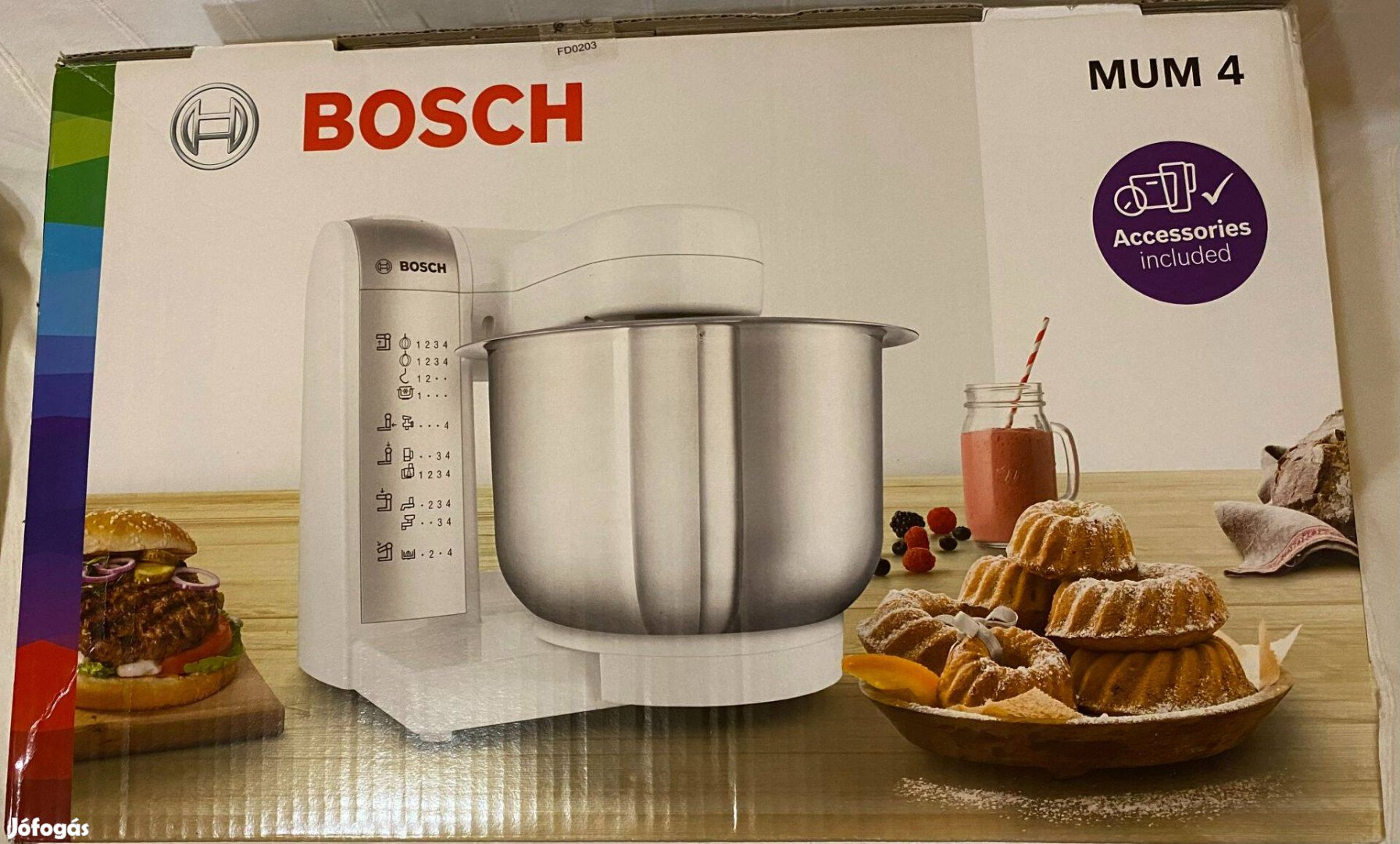 Új Bosch MUM4880 konyhai robotgép, 600W, 3.9L