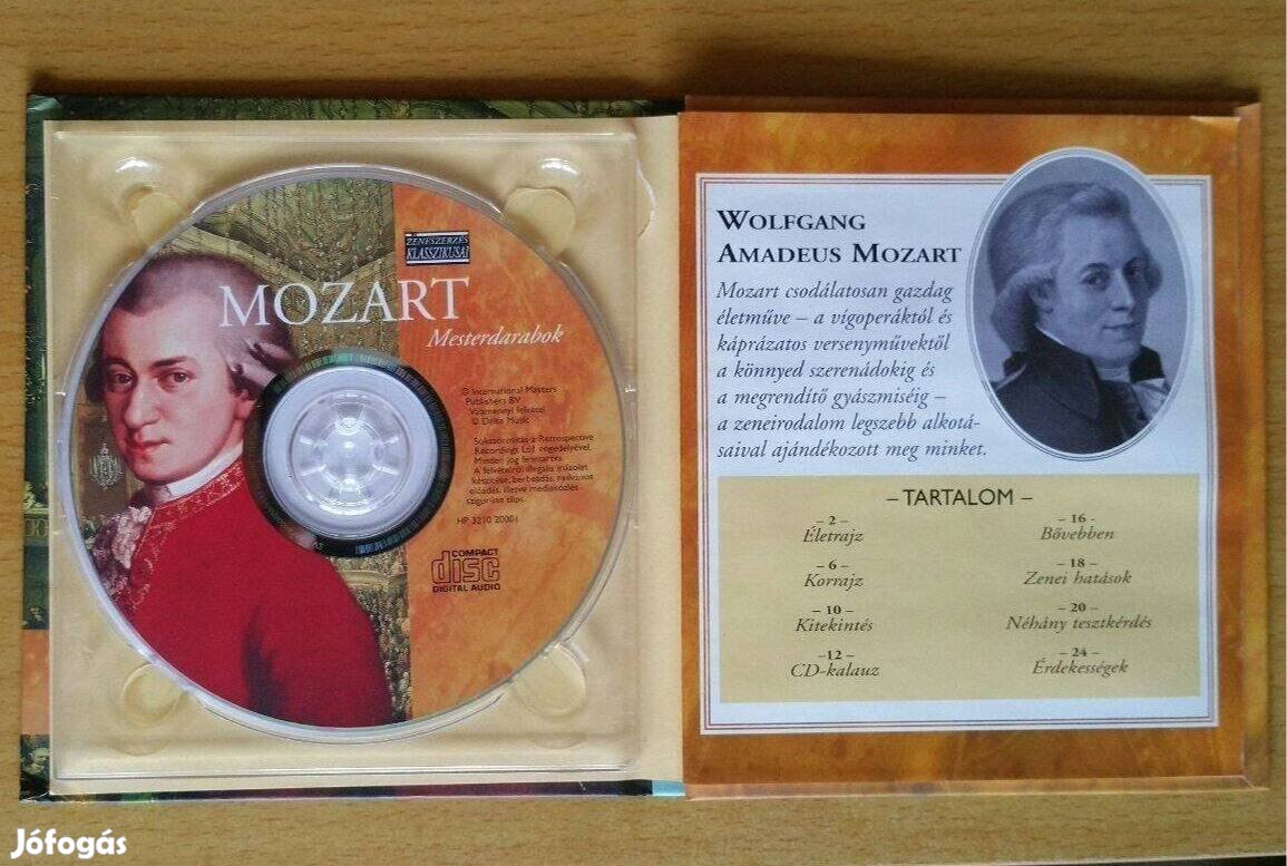 Új CD + 24 oldal Könyv Mozart Mesterdarabok A zeneszerzés klasszikusai