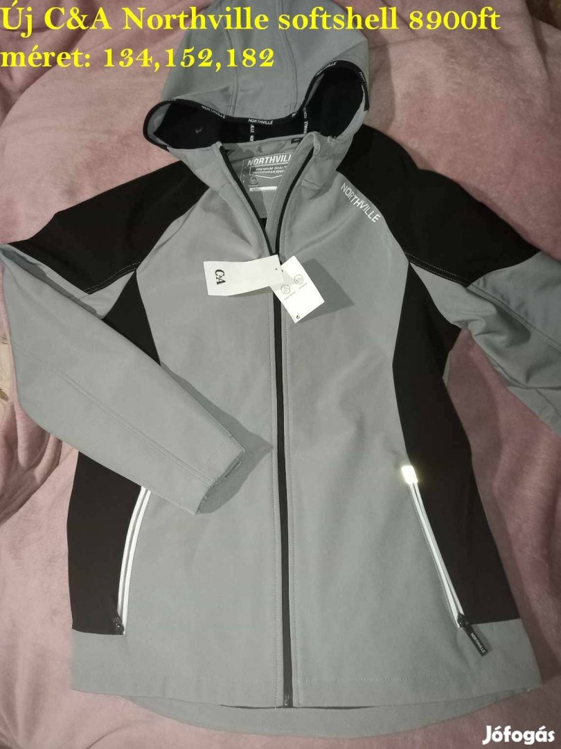 Új C&A Northville bélelt softshell szürke kabát