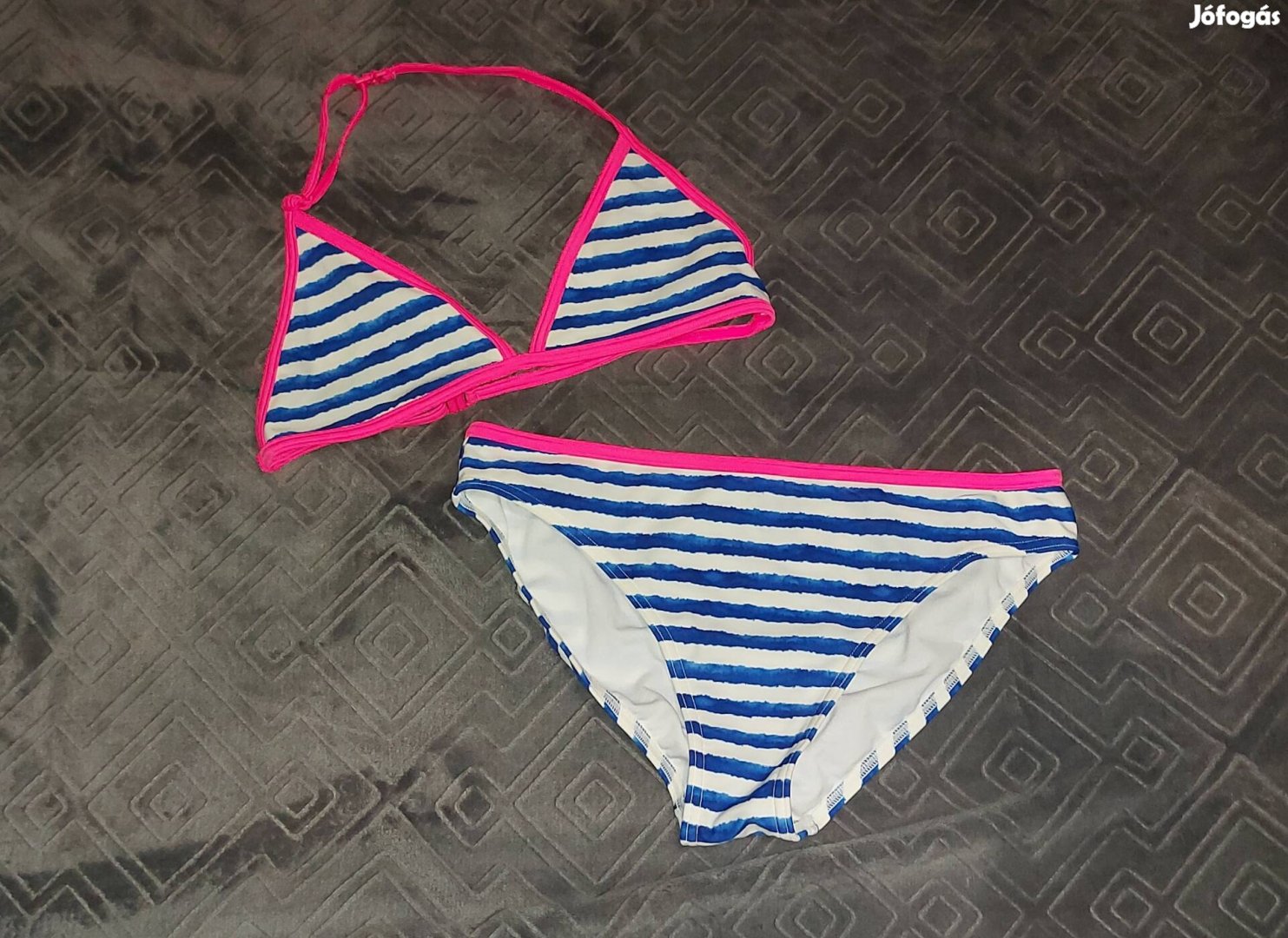 Új C&A kék fehér csíkos bikini 170 176