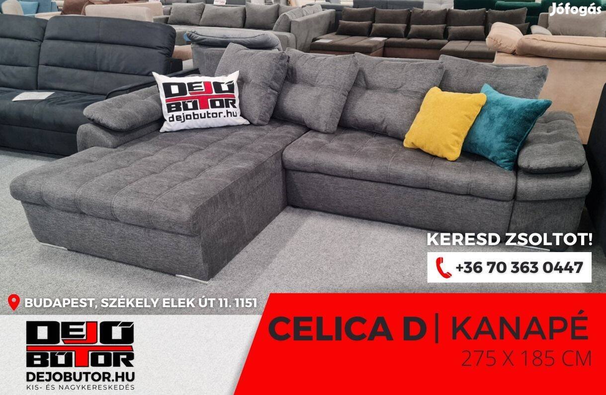 Új Celica sarok párnás kanapé ülőgarnitúra 275x185 cm szivacsos gray