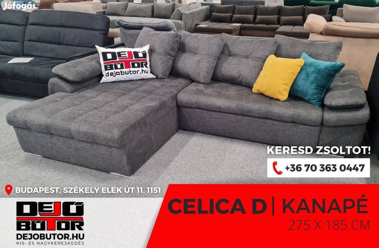 Új Celica sarok prémium kanapé ülőgarnitúra 275x185 cm antracit