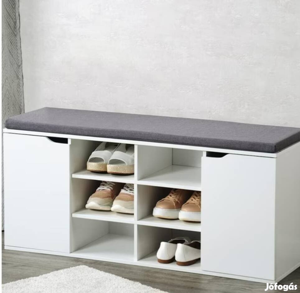 Új Cipőtároló szekrény Kesper, Puha ülőfelület, Fehér és sonoma tölgy