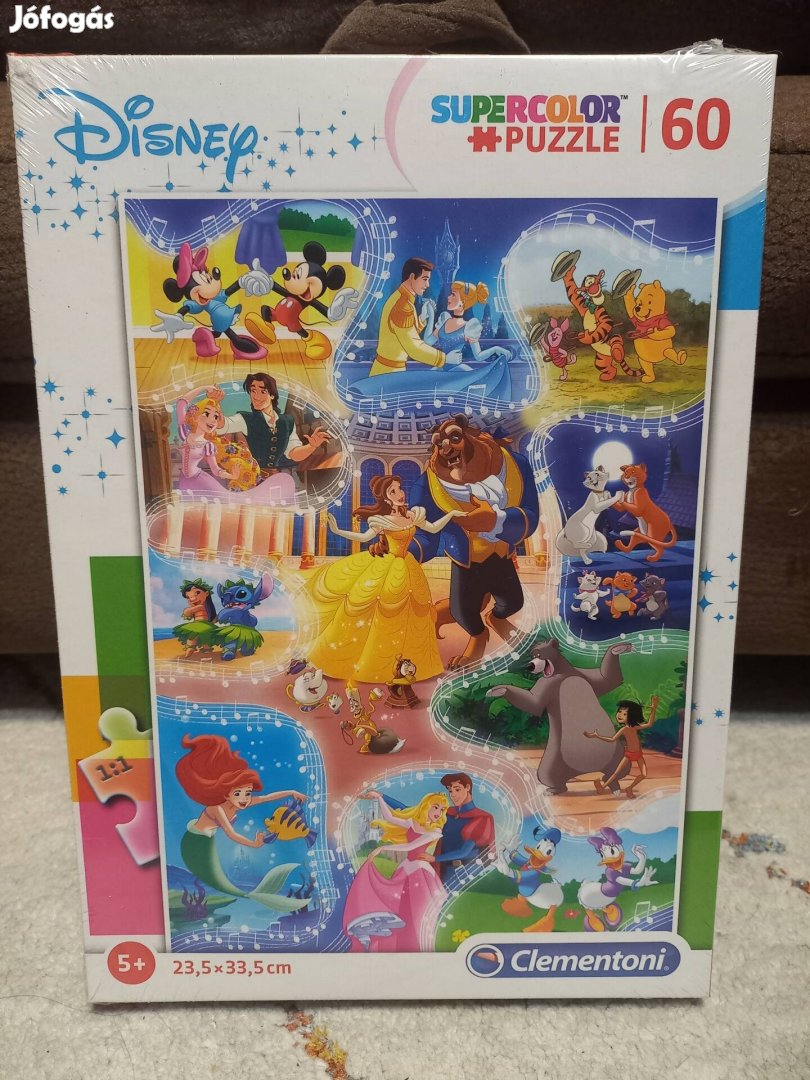 Új Clementoni puzzle 60 db Disney hercegnők