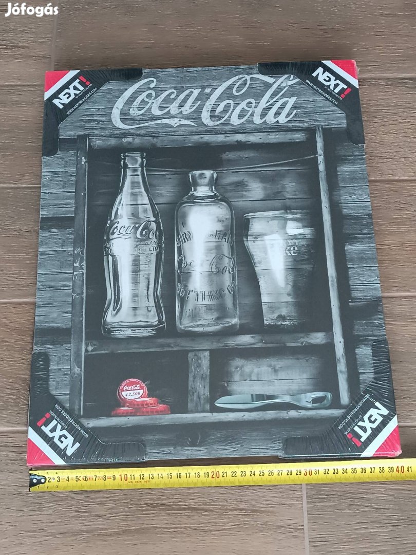Új Coca-Cola 50x40 cm-es fa dekorkép