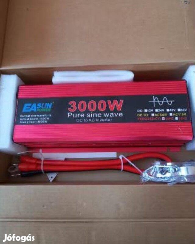 Új Easun Ipower 24V 3000W Tiszta szinuszos Inverter Kemping Napelem