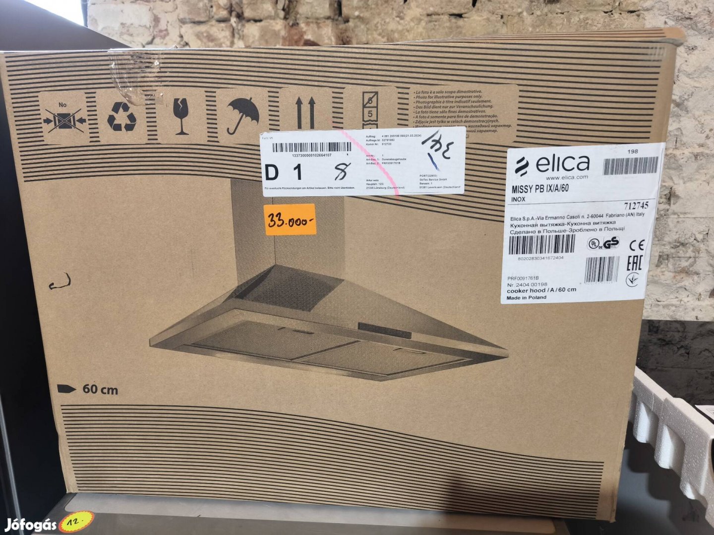 Új Elica 60 cm páraelszívó garanciával 