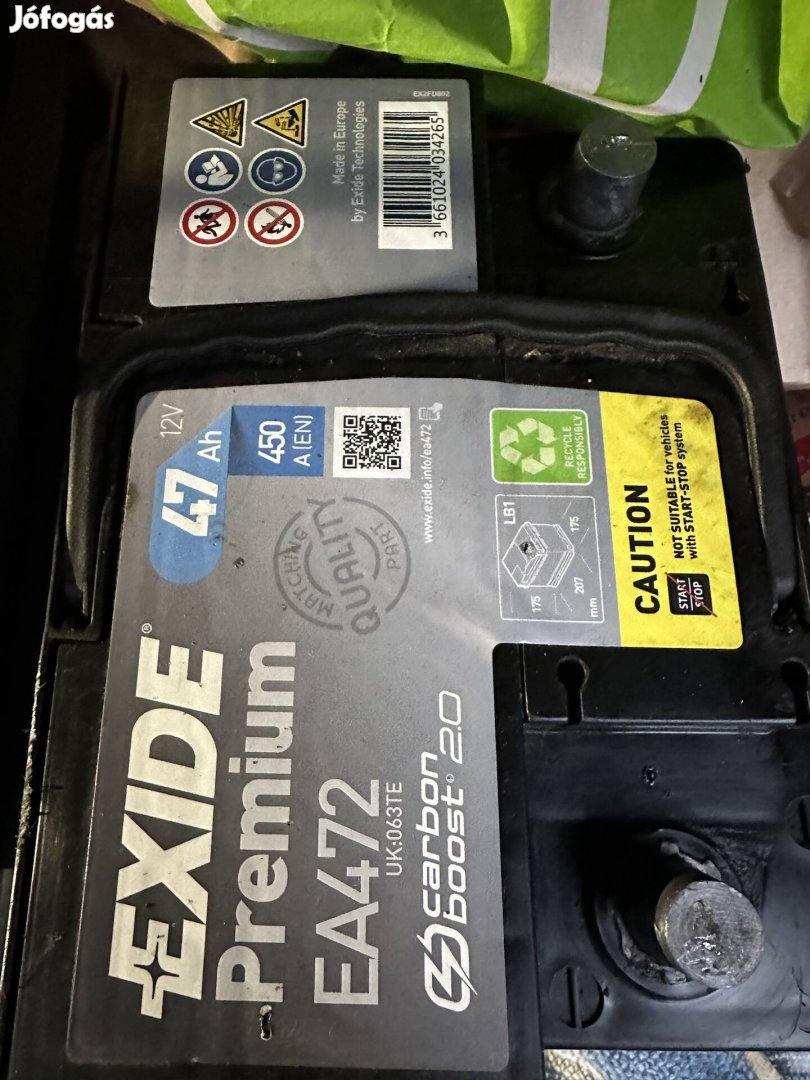 Új Exide 60ah Jobb + Akkumulator 