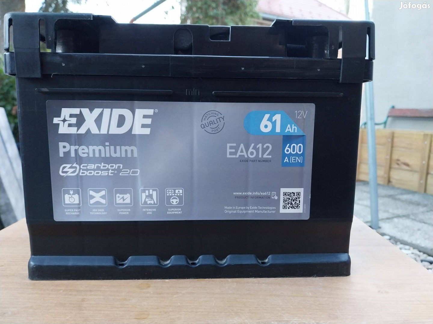 Új Exide Prémium EA 612 akkumlátor 12 V 61Ah