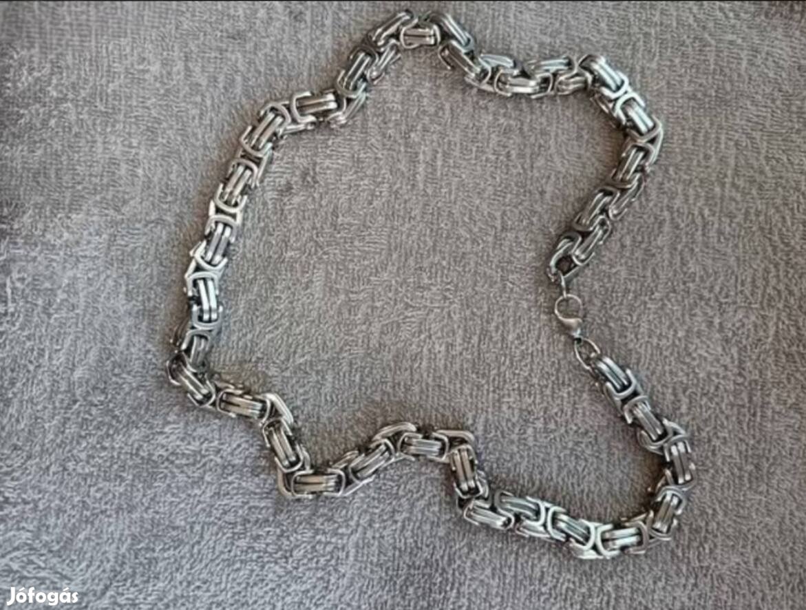 Új Ezüst színű Nemesacél nyaklánc eladó.260gr.