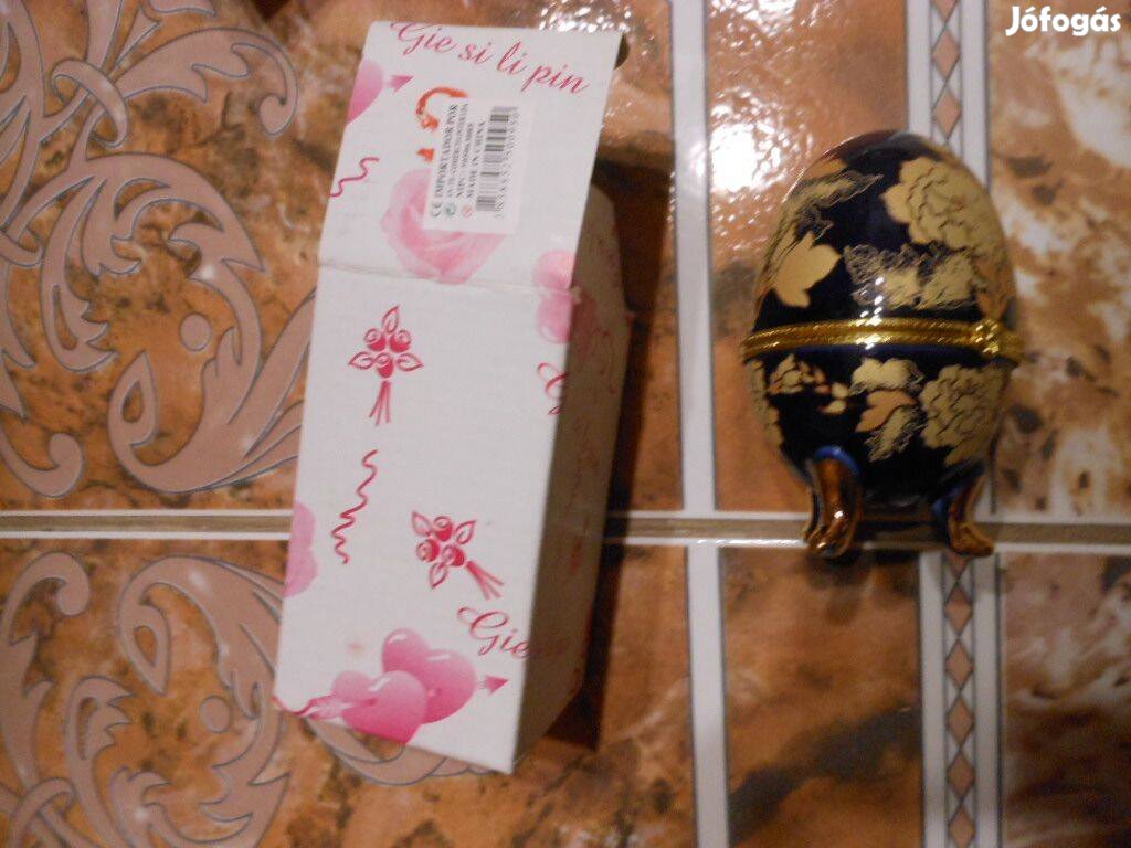 Új Faberge kínai porcelán ékszertartó dísztárgy ajándékozható
