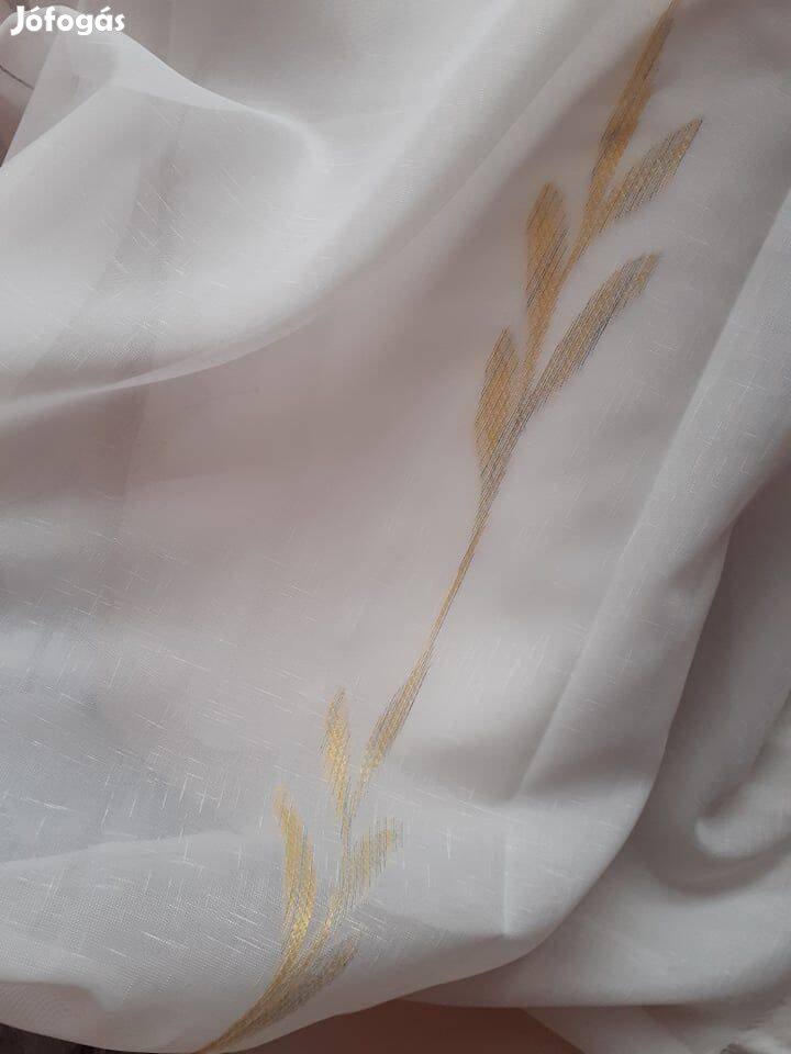 Új Fehér nyírt mintás függöny Ólomzsinórral 12m x 175 cm