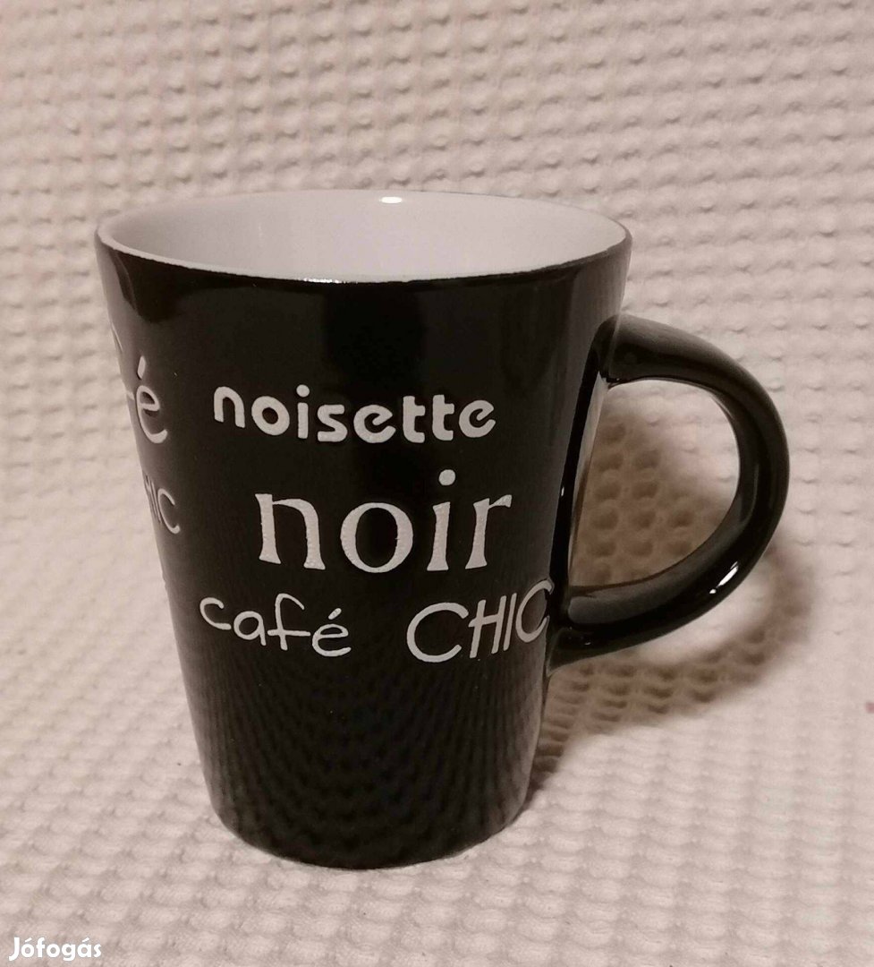 Új Fekete Színű Veropa Dely Francia Kávés Bögre Csésze