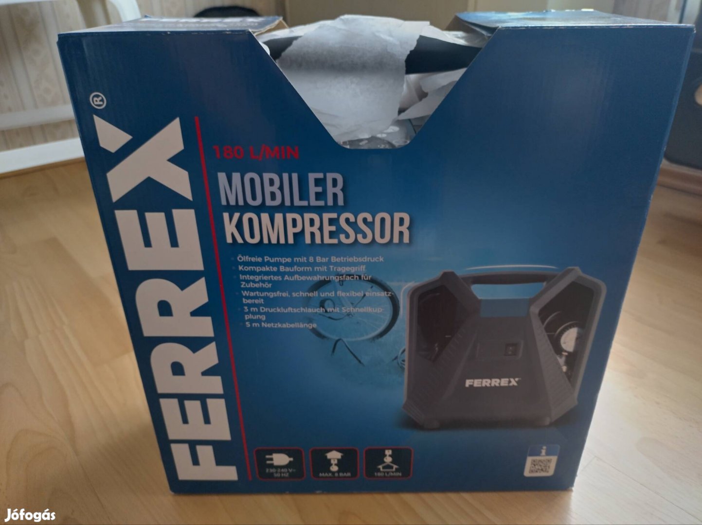 Új Ferrex hordozható kompresszor 3 év garanciával