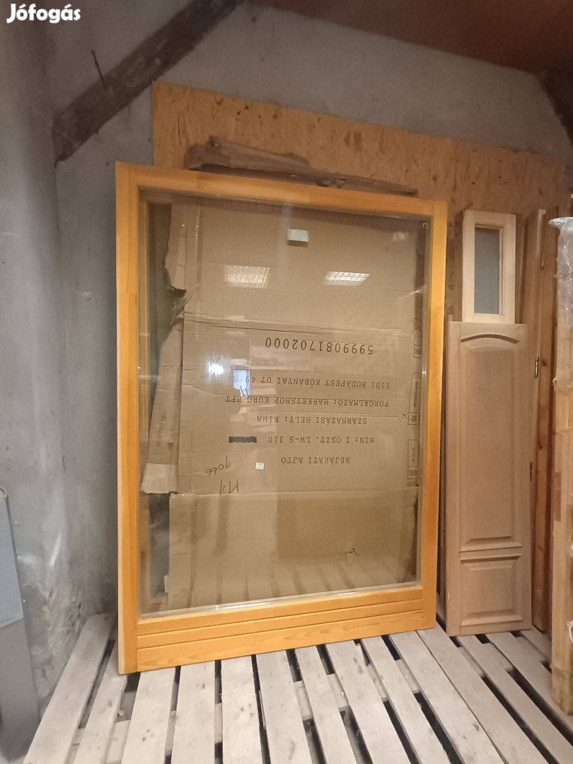 Új Fix üveges fa ablak 148x210 új hőszigetelt üveggel