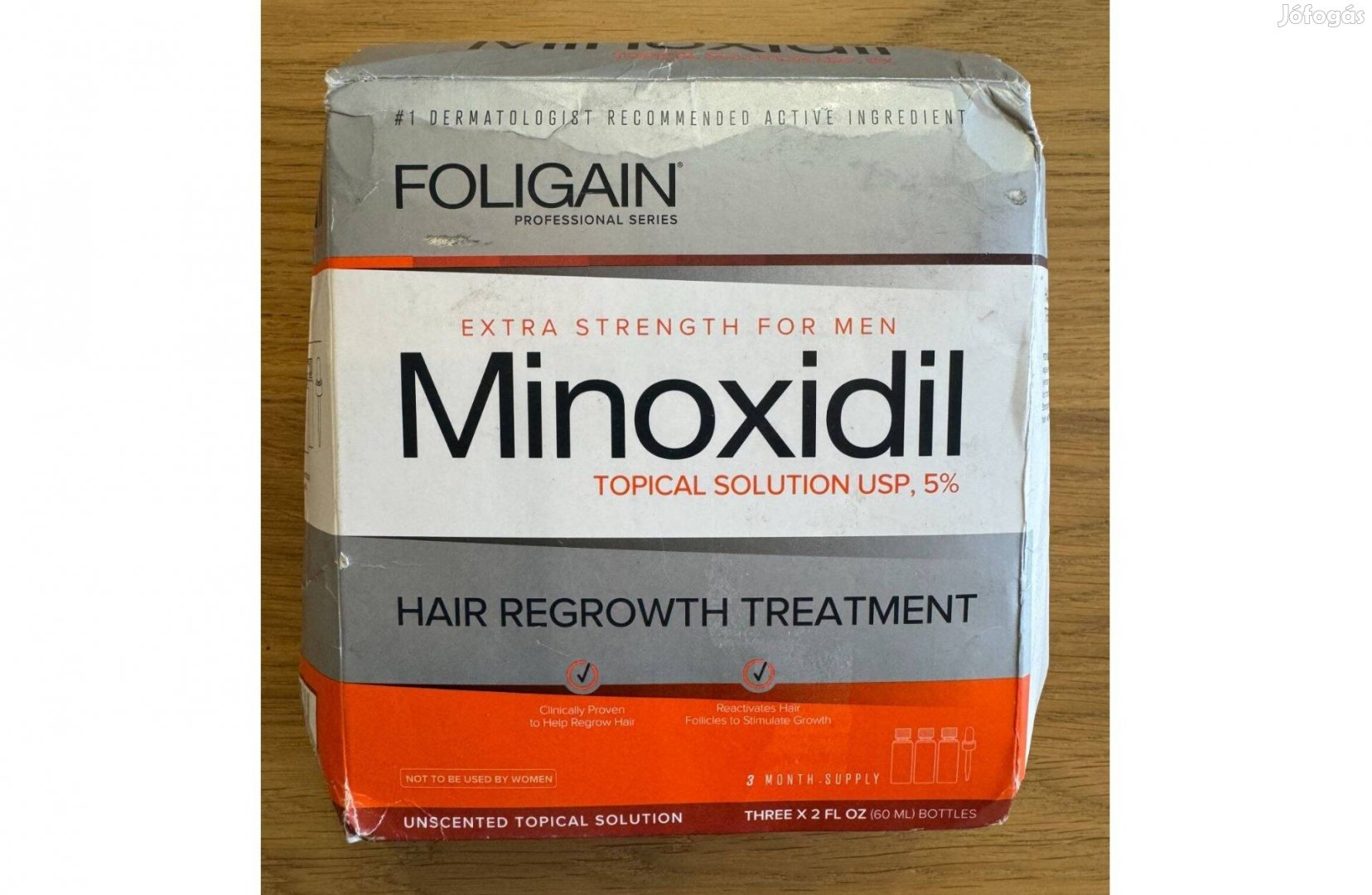 Új Foligain Minoxidil 5% Haj Visszanövesztő Kezelés Férfiaknak 3 üveg