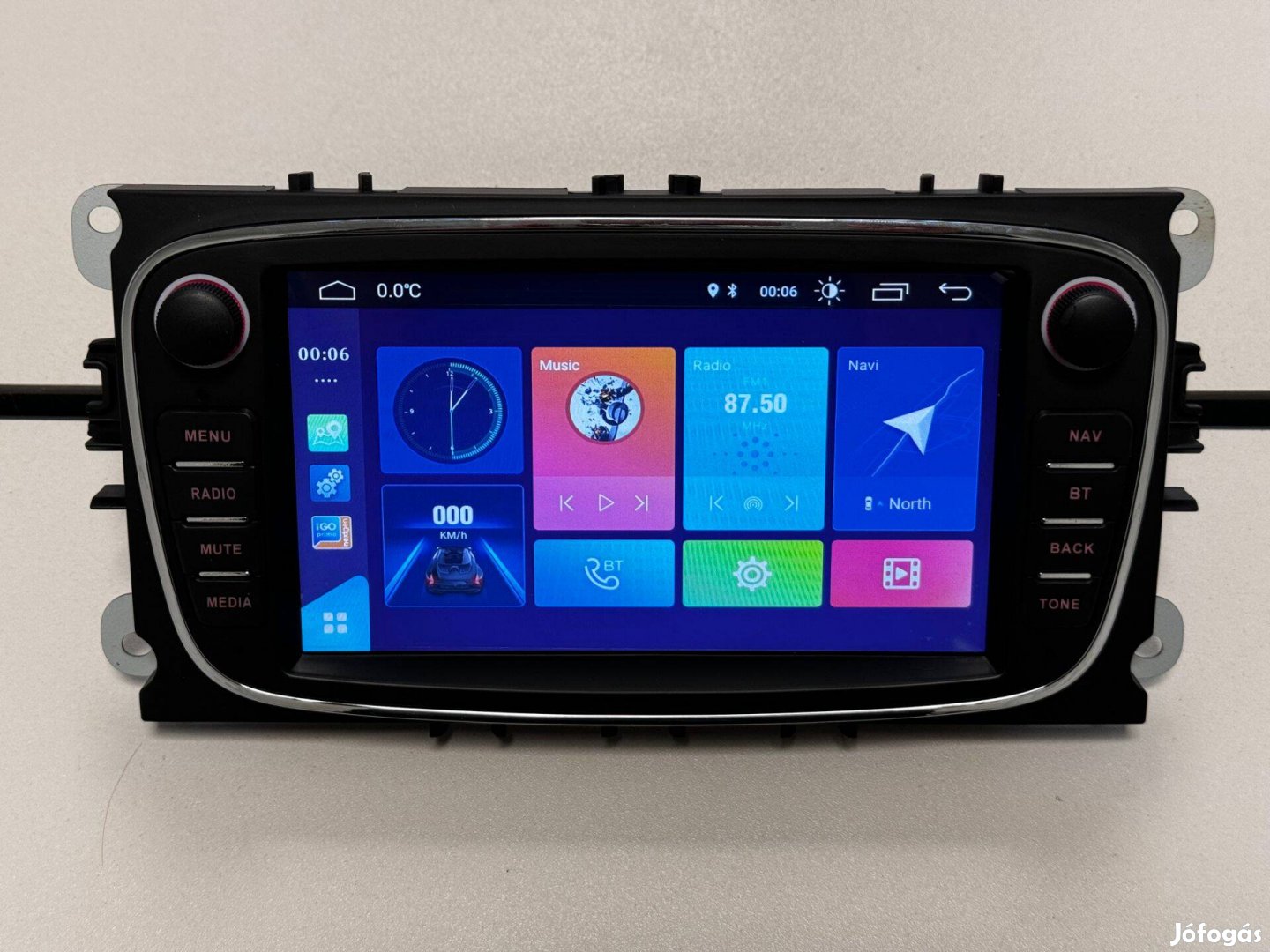 Új Ford C-Max 2006-10 Fekete Android Navigációs multimédia Carplay