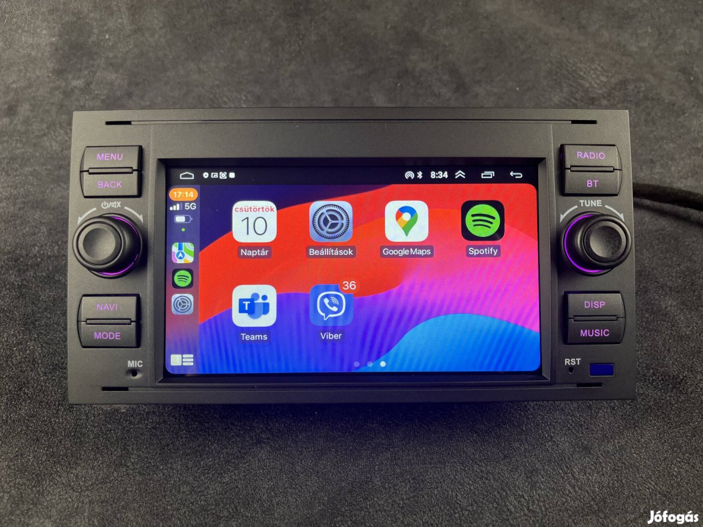 Új Ford Fiesta Fekete Kocka Android Navigációs multimédia Carplay