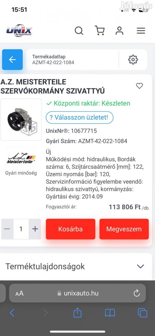 Új Ford mondeo szervókormány szivattyú