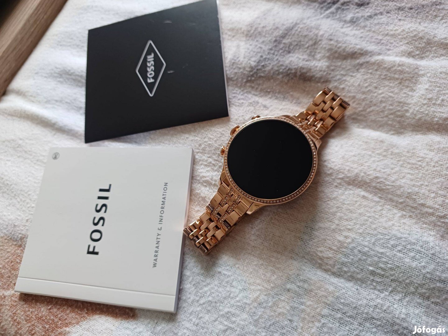 Új Fossil FTW6077 Gen6 magyar menüs Rosé gold nemesacél női okosóra